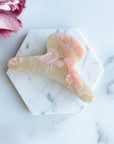 French Claw in Creamsicle | Peach Pink Ivory Acetate Claw