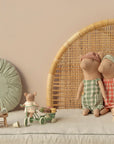 Pig in Checkered Dress - Linen Soft Toy