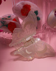 Light Green Acetate Lunar Moth Hair Claw with Crescent Moons
