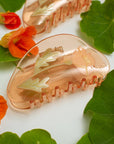 California Poppy Wildflower Hair Claw in Clear Acetate
