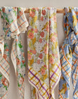Scarf Printed With Indian Flowers Magic Garden Green