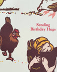 Birthday Hug Chicken Greeting Card