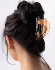 California Poppy Wildflower Hair Claw in Clear Acetate