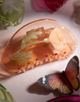 California Poppy Wildflower Hair Claw in Clear Acetate