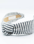 Striped Knot Headband for Spring Summer | Indigo Blue White