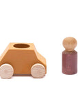 Ochre Wooden Car with Figure