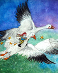 Eentje Van Margo Silhouette - George and the Snow Geese - Toverlux lamp/frame artwork