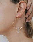 Hoops - Clear Quartz - Gold Earrings