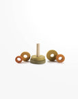 Mini Ring Stacker | Wooden Pyramid Toy | Flower Meadow