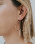 Hoops - Clear Quartz - Gold Earrings
