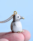 Tiny Penguin Necklace - hand painted porcelain