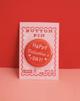 Retro Happy Valentine's Day Button Pin