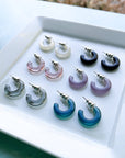 Huggie Hoops Collection | Small Tiny Minimalist Resin Hoops