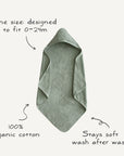 Organic Cotton Baby Hooded Towel - 5 Colors
