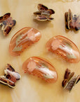 California Poppy Wildflower Hair Claw in Clear Acetate
