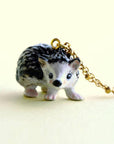 Hedgehog Necklace - hand painted porcelain
