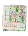 Scarf Printed With Indian Flowers Magic Garden Green