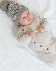 Casey Seed Stitch Sweater Knit Romper - Heather Oat