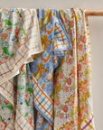 Scarf Printed With Indian Flowers Magic Garden Green