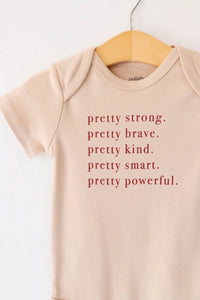 Pretty Brave baby onesie, baby clothes, girls onesie, gift