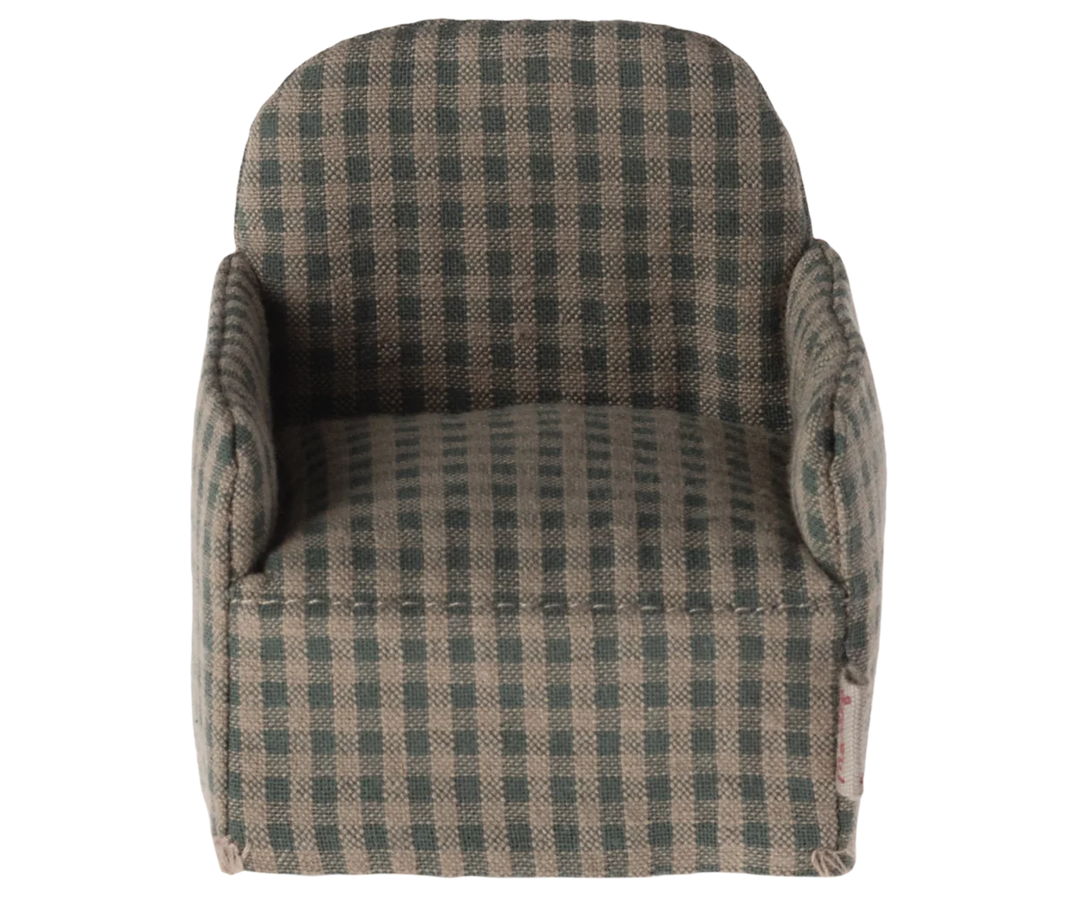 Green Mouse Chair - Checker Fabric