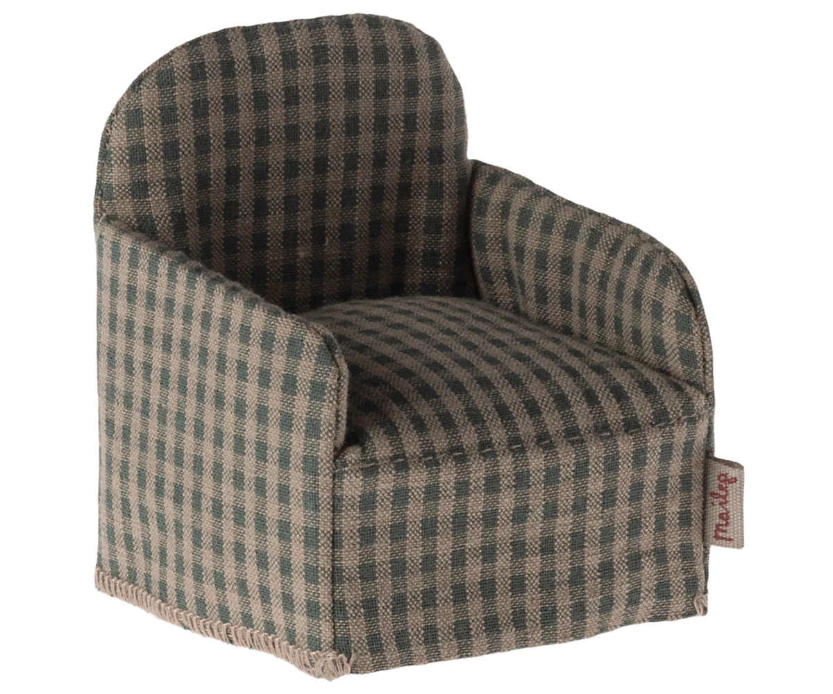 Green Mouse Chair - Checker Fabric