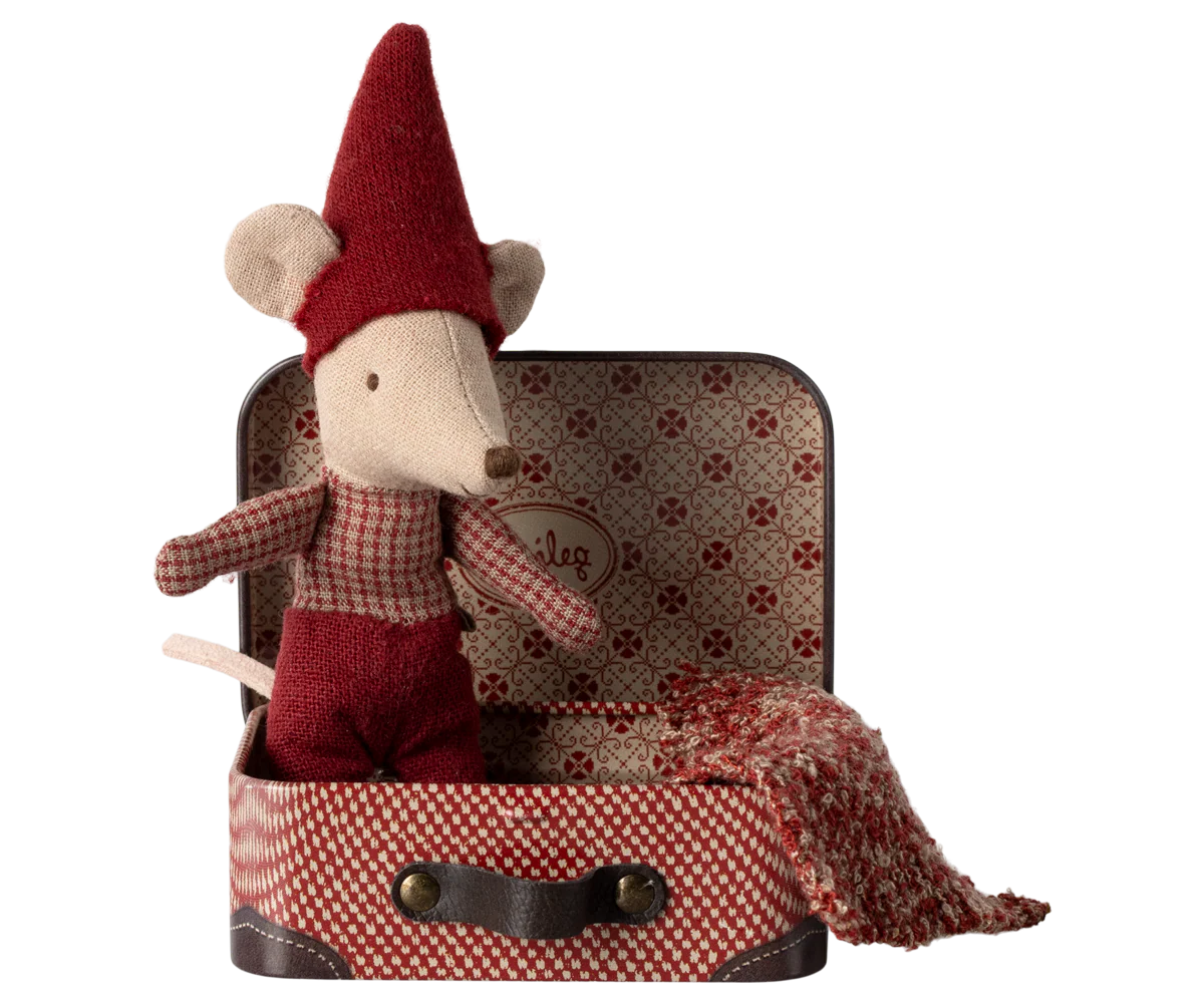 Christmas Mouse Baby - in suitcase