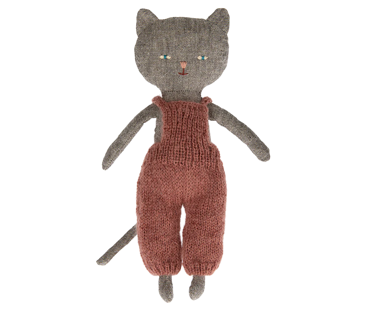 Kitten in Overalls - Grey