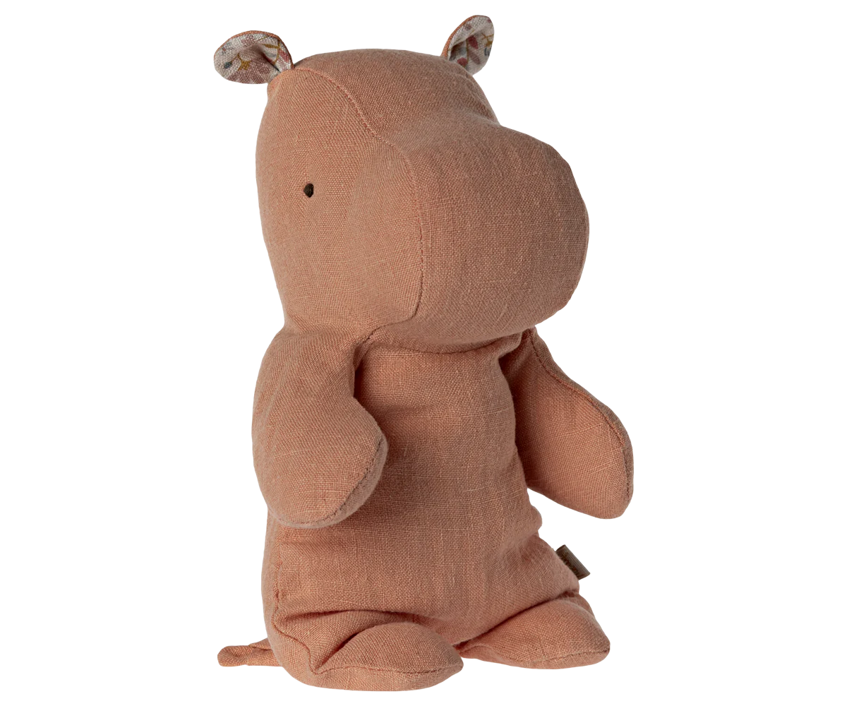 Small Hippo - Apricot Linen Soft Toy