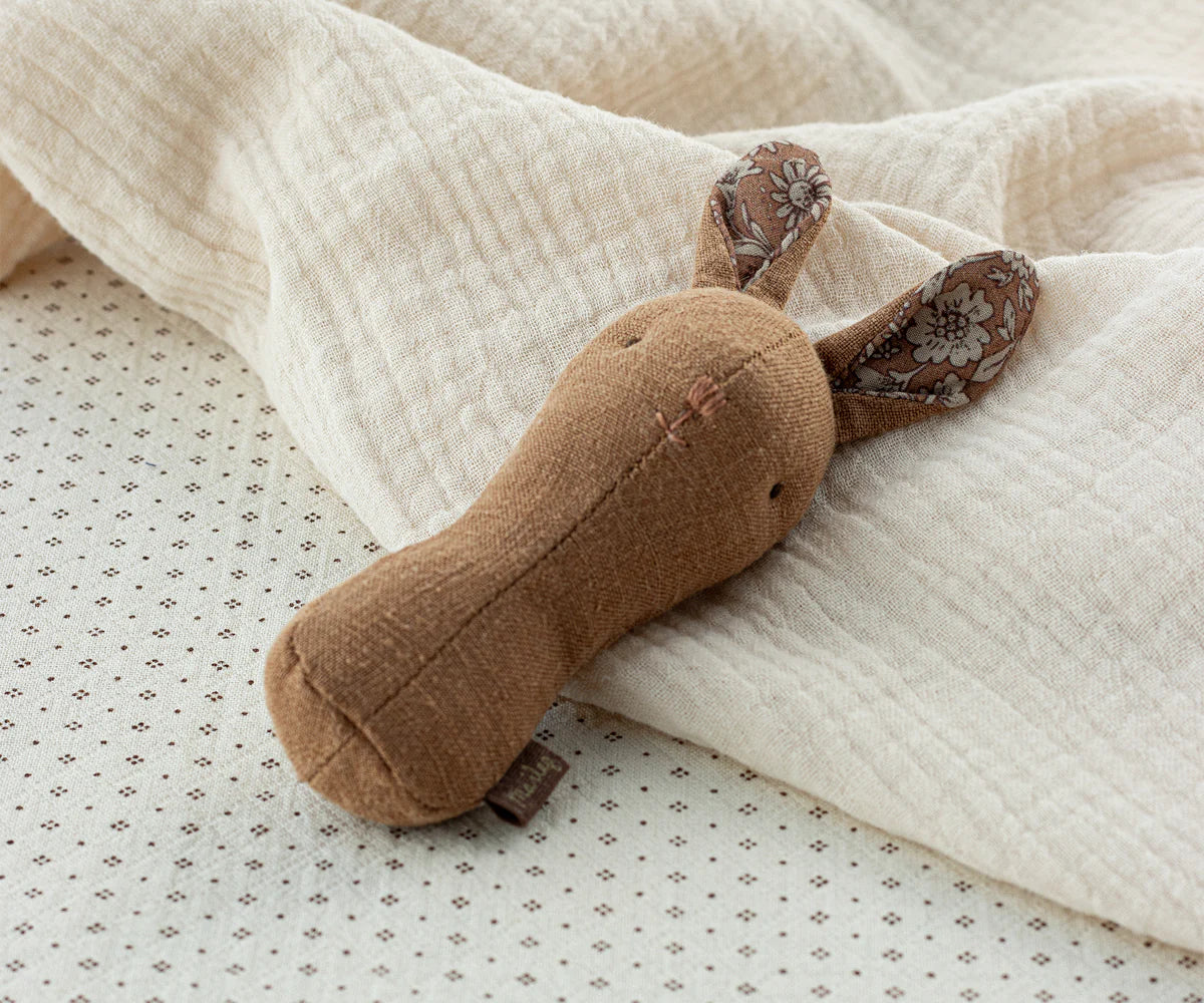 Lullabye Friends Bunny Rattle - Chocolate