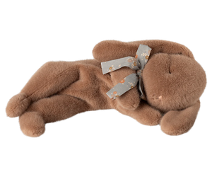 Small Sleeping Plush Bunny - Soft Brown