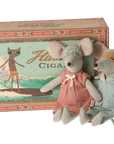 Mum & Dad Mice in Cigar Box