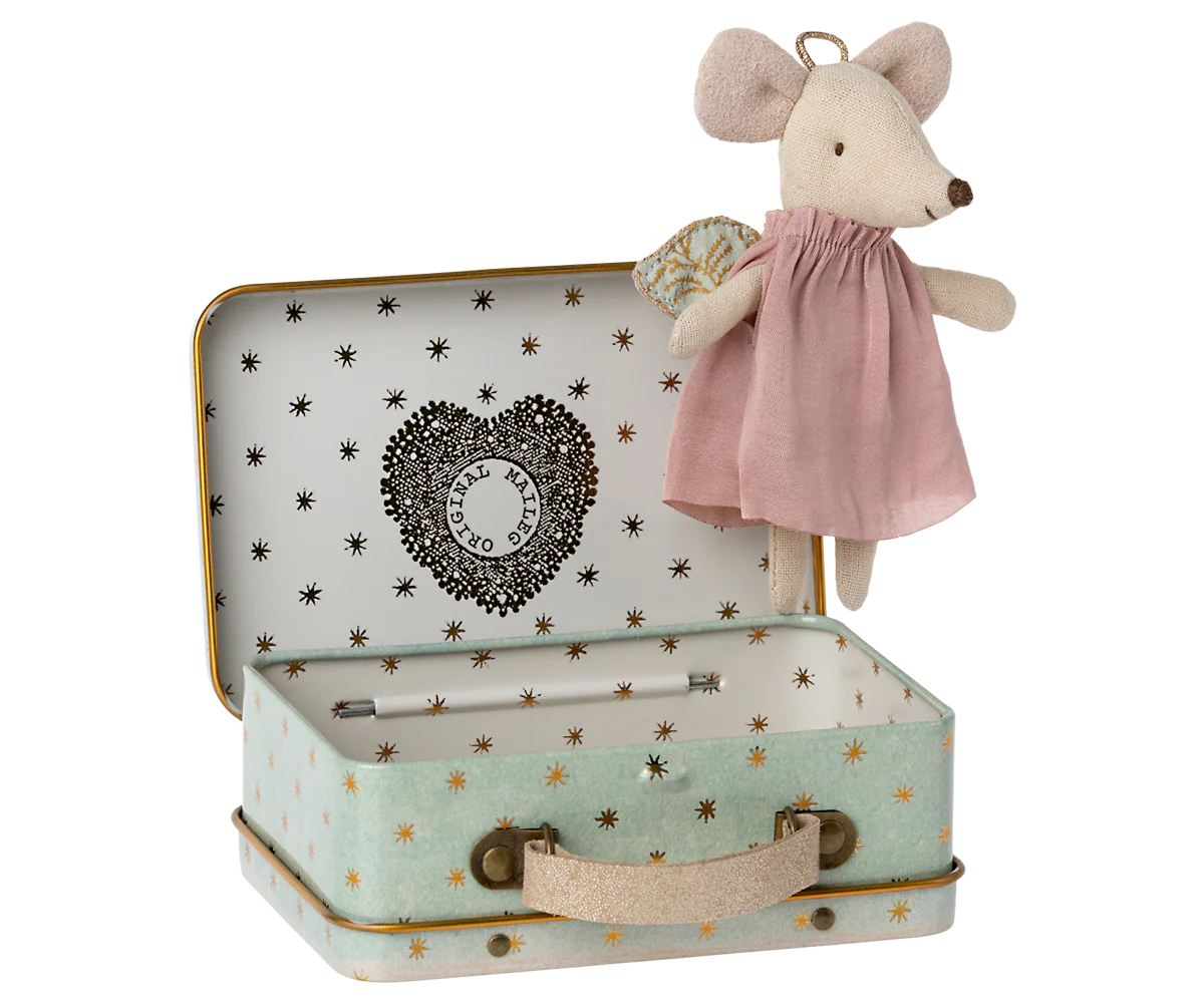 Angel Mouse in Suitcase
