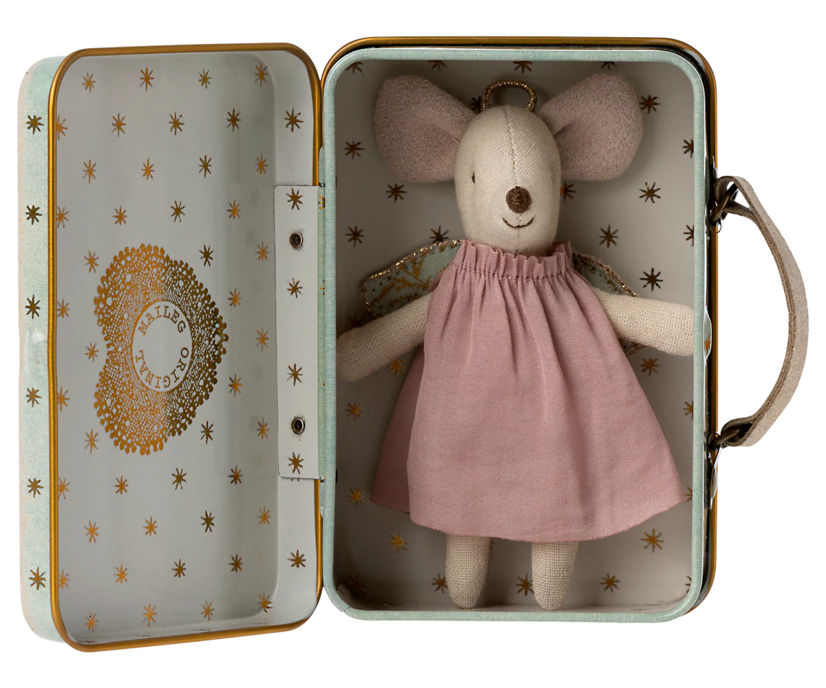 Angel Mouse in Suitcase
