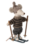Winter Mouse with Ski Set -  Big Brother, Grey