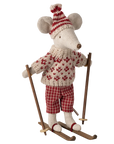 Winter Mouse with Ski Set -  Mum, Red