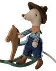 Little Brother Cowboy Mouse on Rocking Horse
