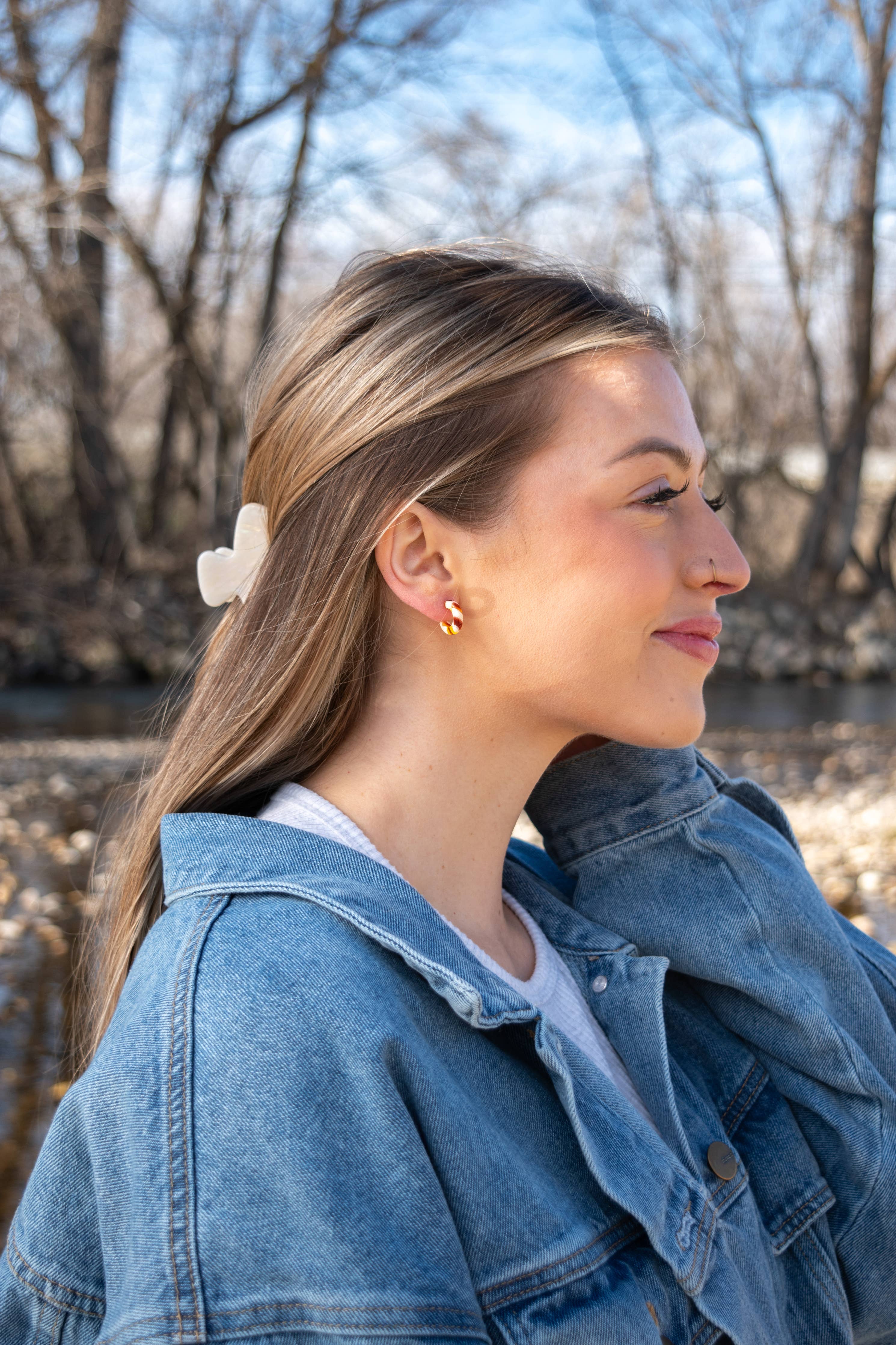 Huggie Hoops Collection | Small Tiny Minimalist Resin Hoops
