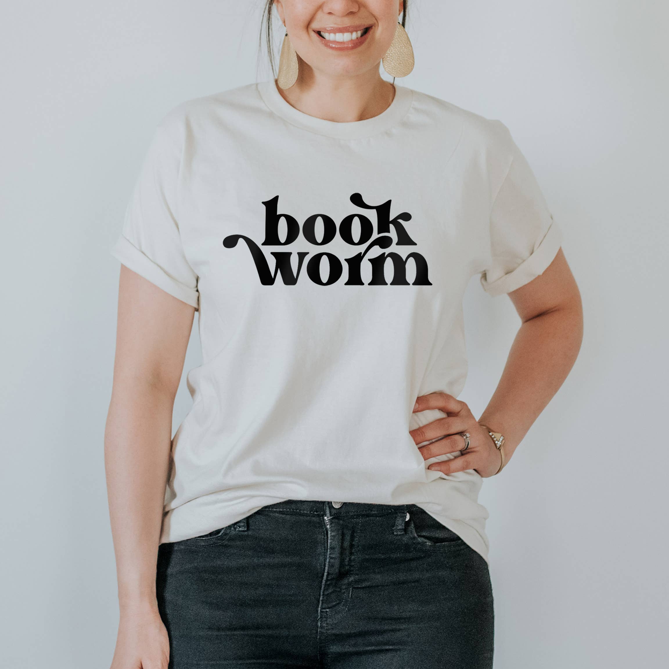 Bookworm Cream Organic Adult Unisex Tee