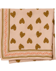 Scarf With Heart Print " Coeur Sauvage" Pink