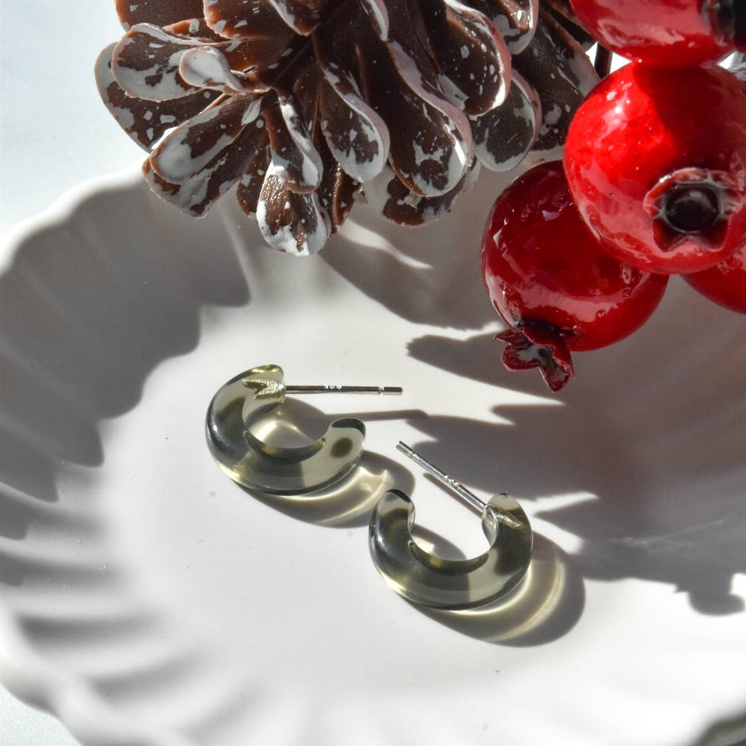 Huggie Hoops Collection | Small Tiny Minimalist Resin Hoops