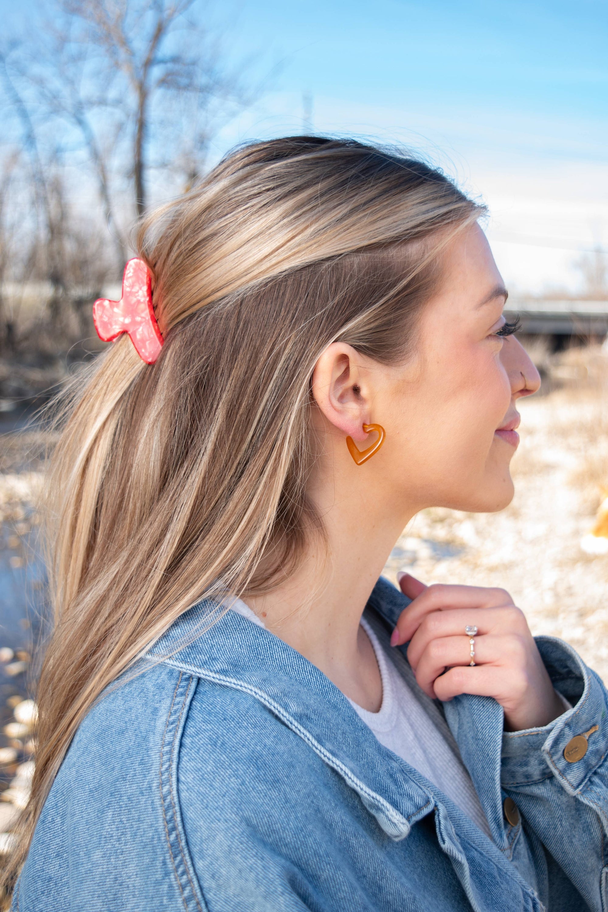 Heart Hoop Earing Collection Eco-Friendly Colorful Acetate