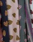 SCARF WITH HEART PRINT " Coeur Sauvage" CYPRES