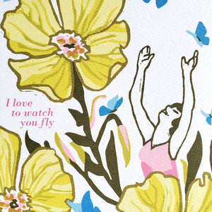 I Love to Watch You Fly Graduation Congratulations Card