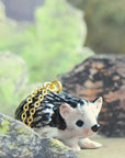 Hedgehog Necklace - hand painted porcelain
