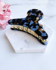 French Claw in Reef Blue Black Brown Acetate Claw