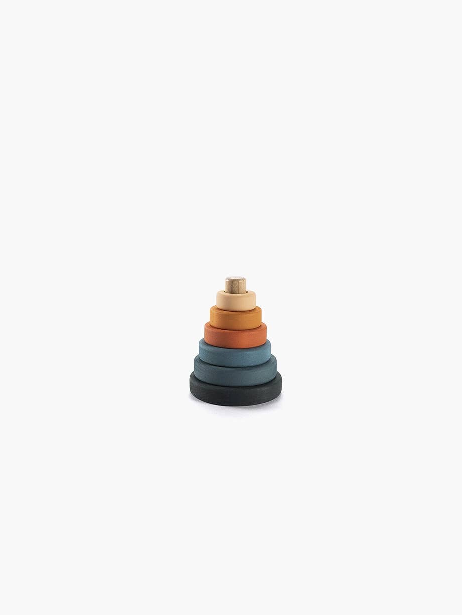 Mini Ring Stacker | Wooden Pyramid Toy | Tropics