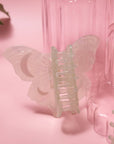 Light Green Acetate Lunar Moth Hair Claw with Crescent Moons
