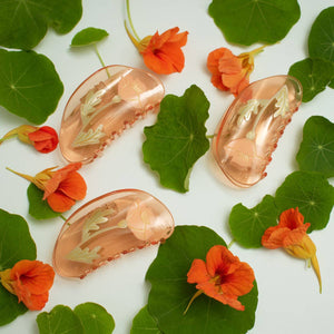 California Poppy Wildflower Hair Claw in Clear Acetate