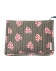 Quilted Small Pouch Heart Print "Coeur Sauvage" Cyprès